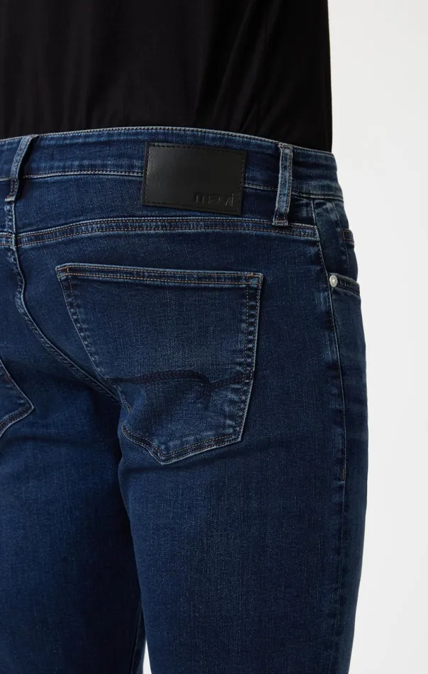 Marcus Slim Straight Leg In Deep Brushed Feather Blue Men Mavi Jeans Denim