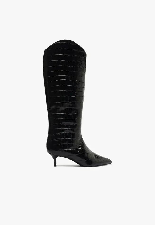 Maryana Lo Wide Boot Black Women Schutz Shoes Boots