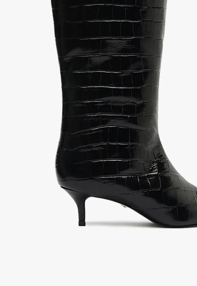 Maryana Lo Wide Boot Black Women Schutz Shoes Boots