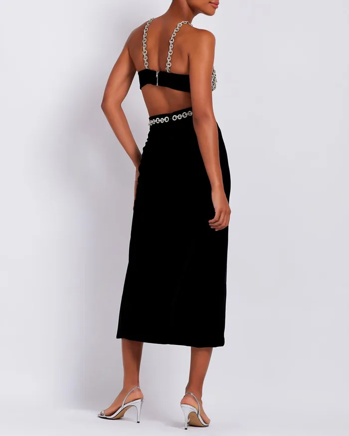 Matching Sets Women PatBO Crystal Chain Midi Skirt