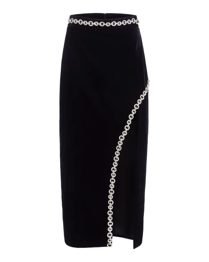 Matching Sets Women PatBO Crystal Chain Midi Skirt