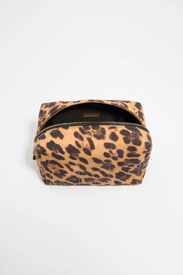 Medium Beige Leopard Nylon Makeup Case Leopard Natural Women Bimba Y Lola Vanity Pouches Medium Beige Leopard Nylon Makeup Case Leopard Natural Women Bimba Y Lola Vanity Pouches