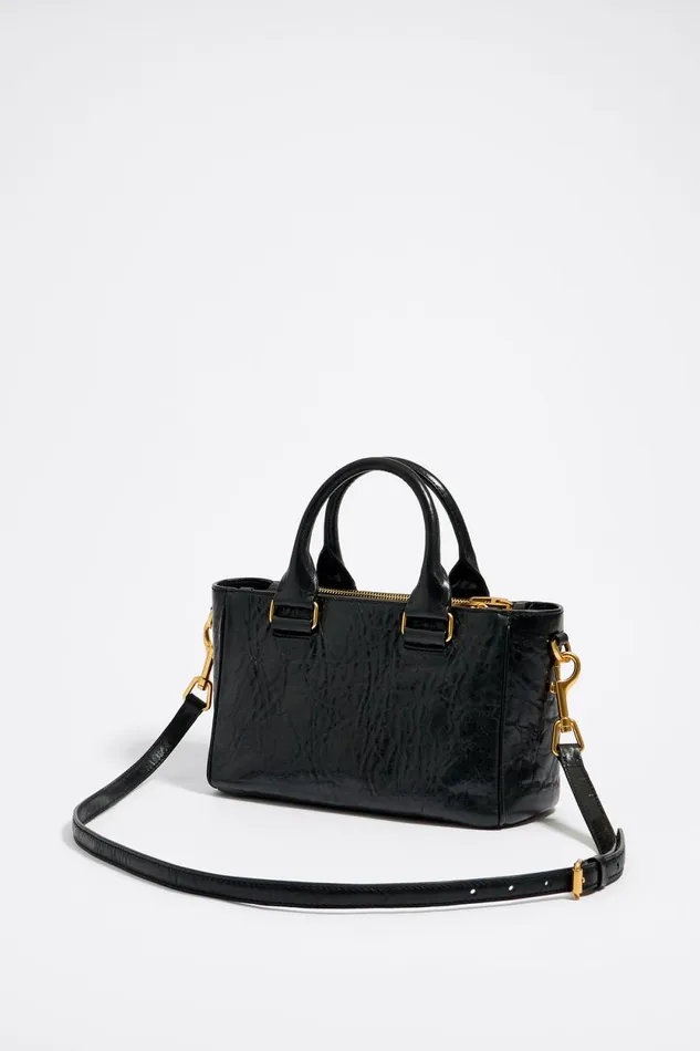 Medium Black Leather Pocket Tote Bag Black Women Bimba Y Lola Crossbody Bags Medium Black Leather Pocket Tote Bag Black Women Bimba Y Lola Crossbody Bags