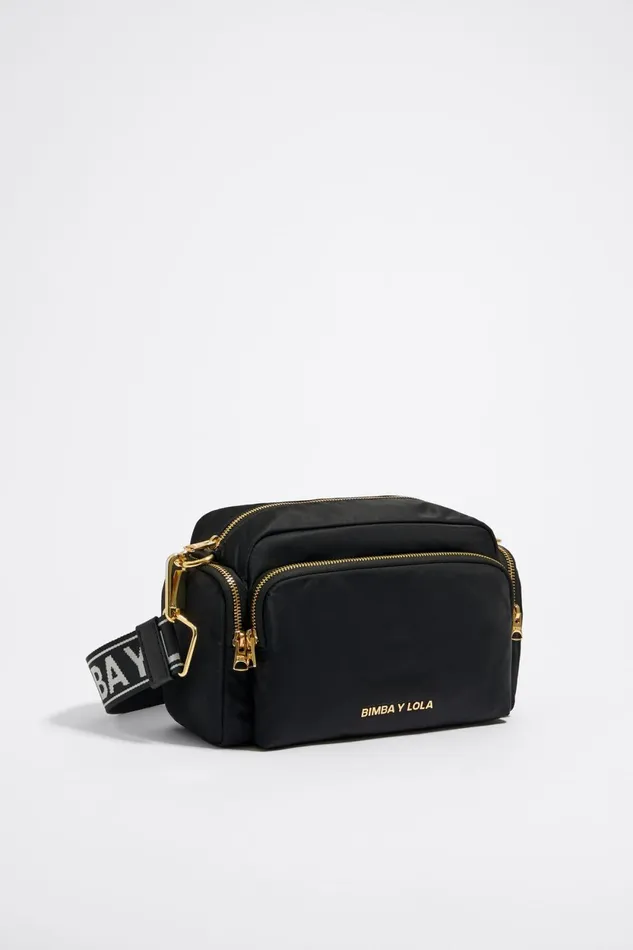 Medium Black Pocket Crossbody Bag Black Women Bimba Y Lola Crossbody Bags