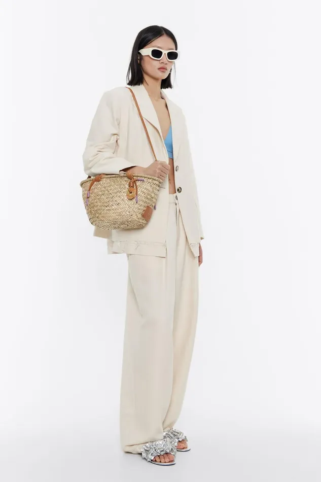 Medium Natural Basket Natural Women Bimba Y Lola Raffia Bags Medium Natural Basket Natural Women Bimba Y Lola Raffia Bags