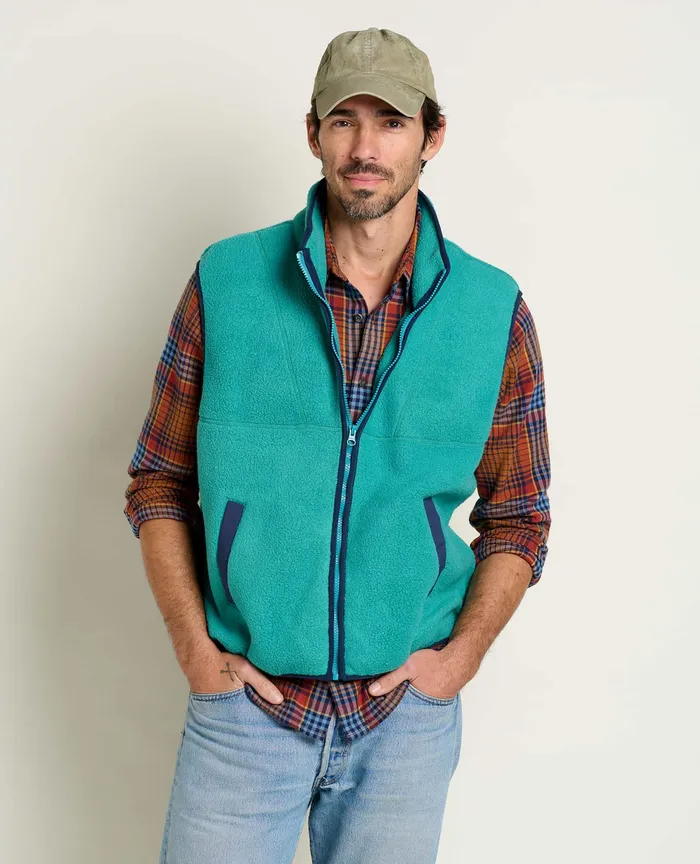 Men8217s Men8217s Campo Fleece Vest Cyan Jackets and Layers ToadandCo