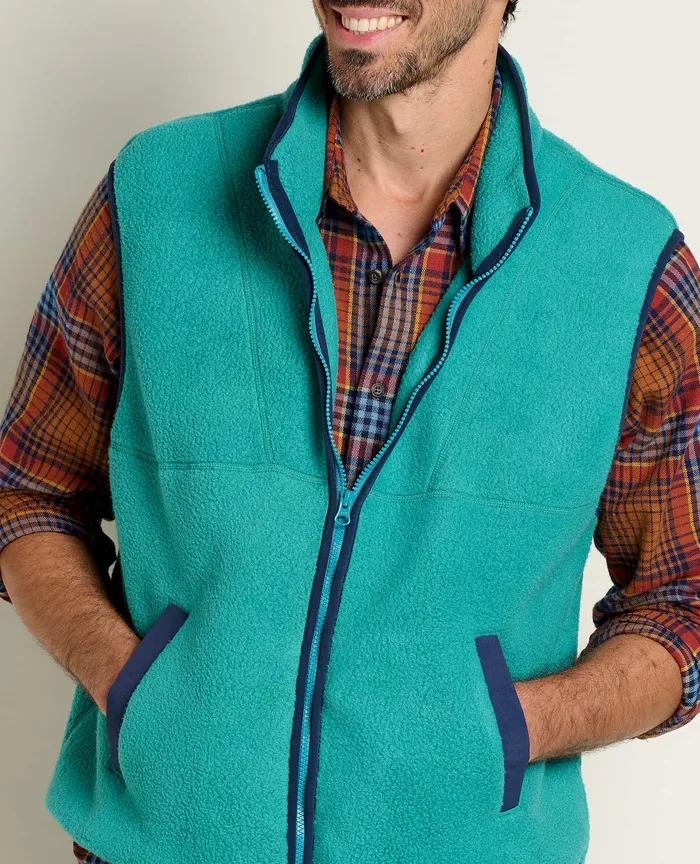 Men8217s Men8217s Campo Fleece Vest Cyan Jackets and Layers ToadandCo
