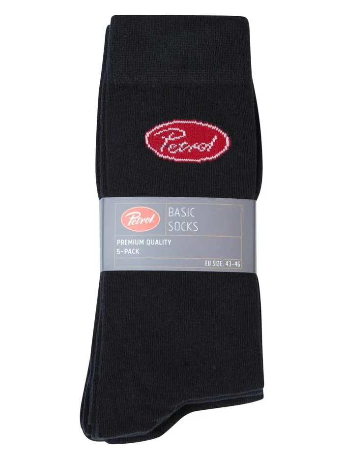 Men Accessories Petrol Industries 5Pack Of Socks Black Men Accessories Petrol Industries 5Pack Of Socks Black