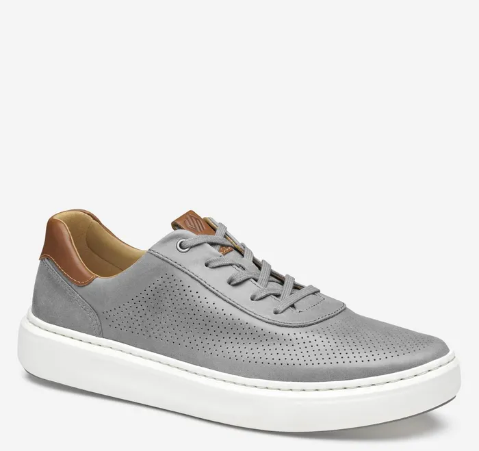 Men Anders Perfed UThroat Gray Full Grain JohnstonandMurphy LaceUps