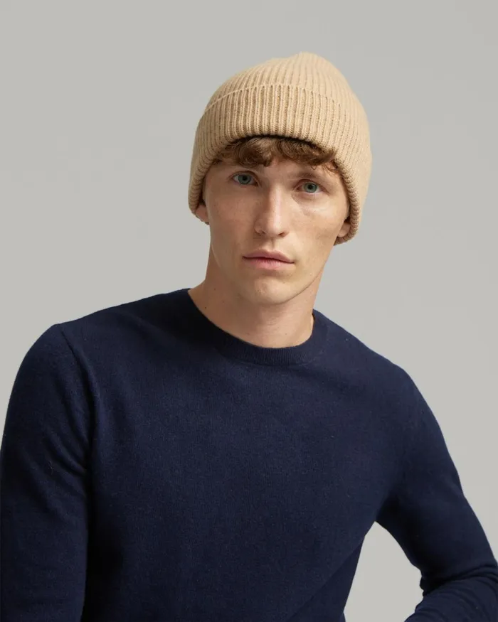 Men Beanies Colorful Standard Merino Wool Beanie Desert Khaki