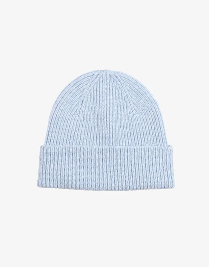 Men Beanies Colorful Standard Merino Wool Beanie Polar Blue
