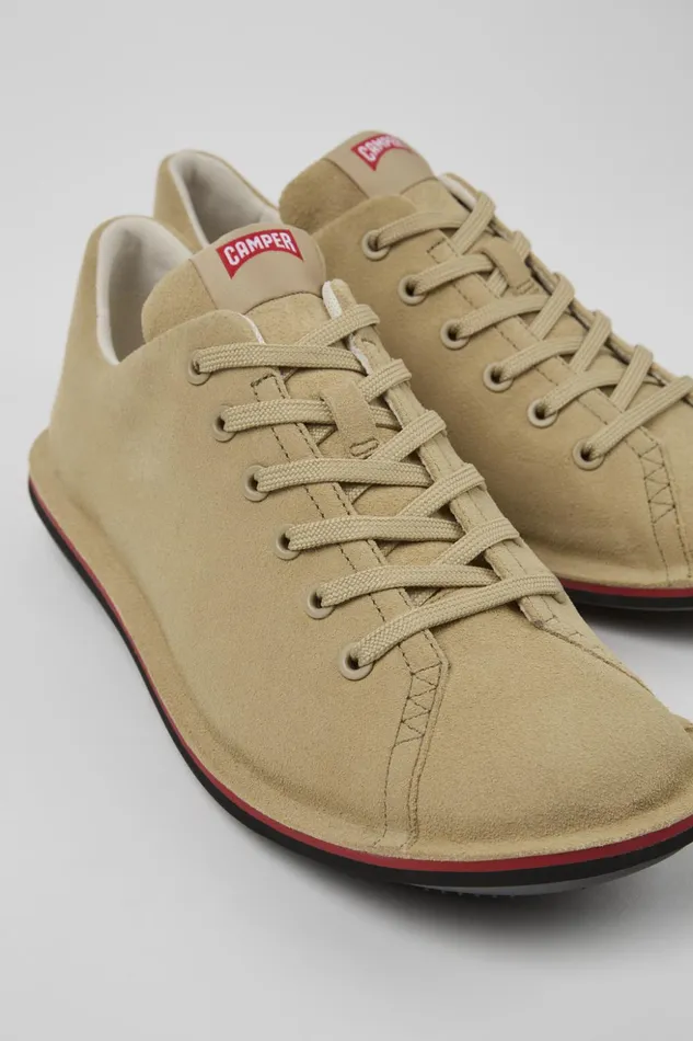 Men Beetle Beige Leather Shoe Camper Casual Shoes