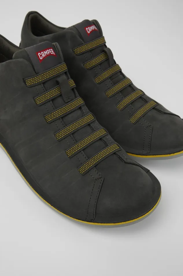 Men Beetle Dark Gray Nubuck Ankle Boots Camper Ankle Boots