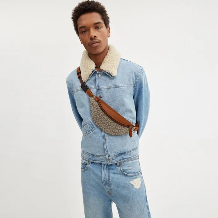 Men Belt Bags Coach Charter Belt Bag 7 In Micro Signature Jacquard Cocoaburnished Amber Men Belt Bags Coach Charter Belt Bag 7 In Micro Signature Jacquard Cocoaburnished Amber