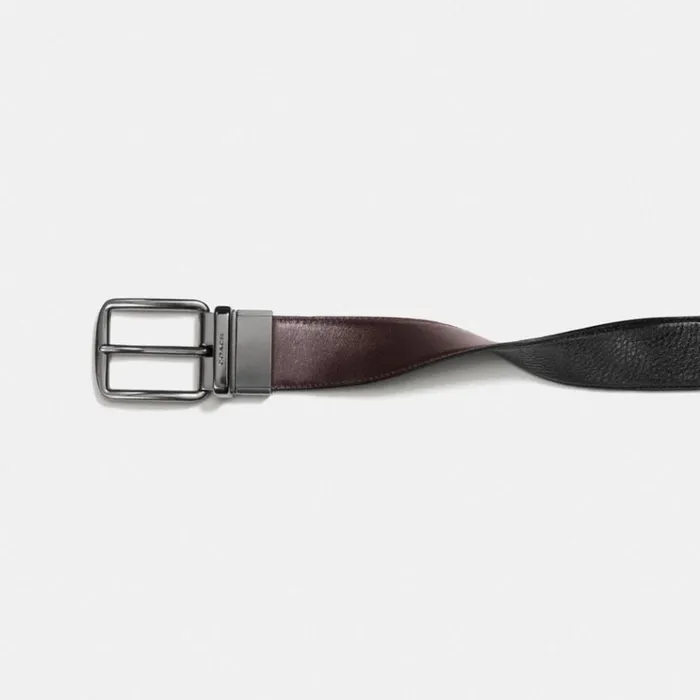 Men Belts Coach Harness Buckle Cut To Size Reversible Belt 38 Mm Blackmahogany Men Belts Coach Harness Buckle Cut To Size Reversible Belt 38 Mm Blackmahogany