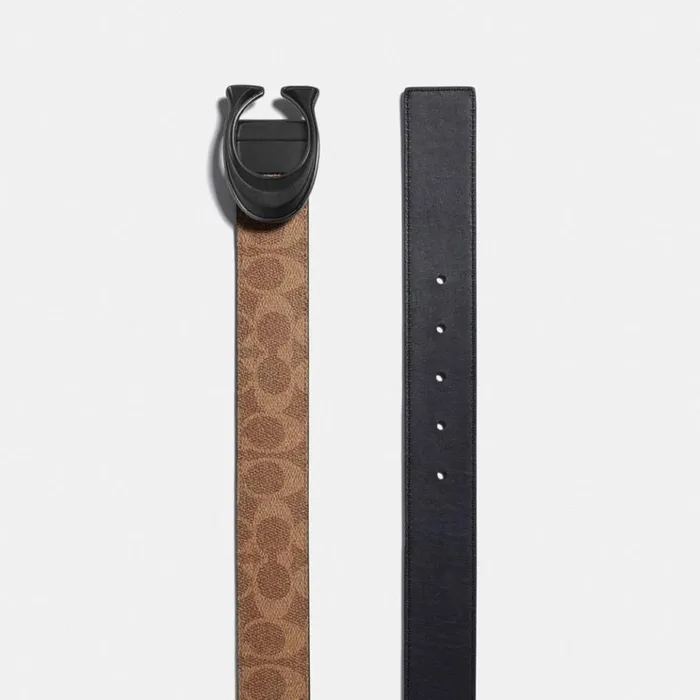Men Belts Coach Signature Buckle Cut To Size Reversible Belt 38 Mm Khakiblack Men Belts Coach Signature Buckle Cut To Size Reversible Belt 38 Mm Khakiblack