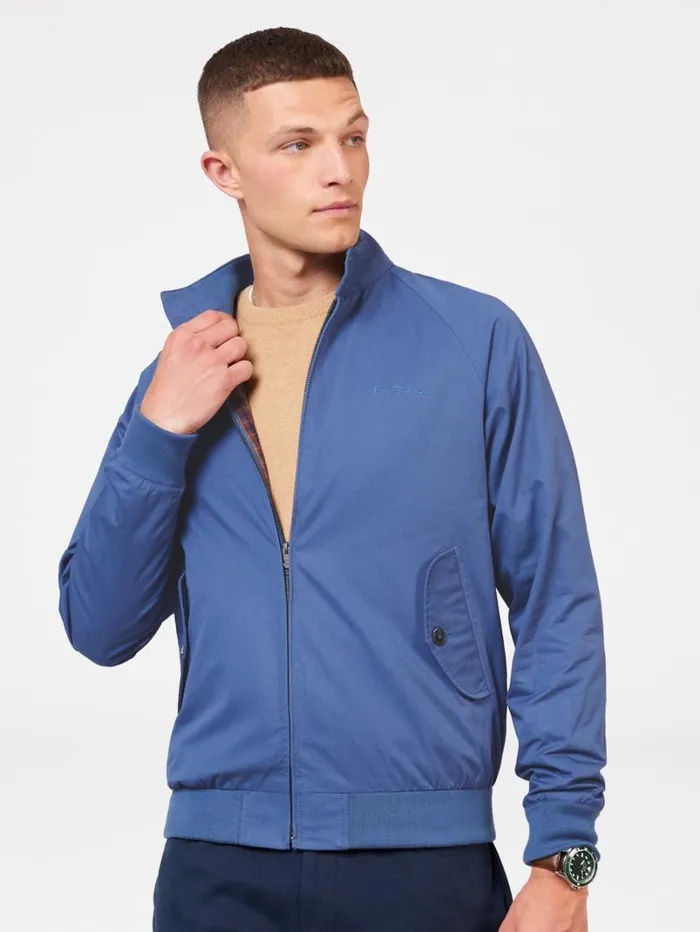 Men Ben Sherman Harrington Jackets Signature Harrington Jacket 8211 Riviera Blue
