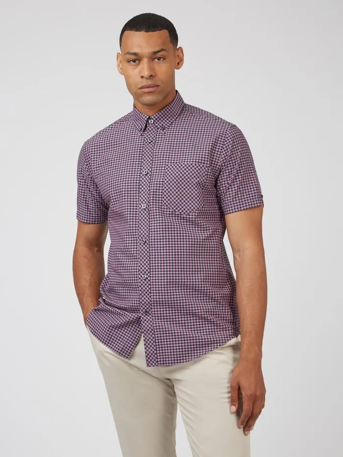Men Ben Sherman Heritage Check Shirts Signature ShortSleeve Gingham Shirt 8211 Violet Men Ben Sherman Heritage Check Shirts Signature ShortSleeve Gingham Shirt 8211 Violet