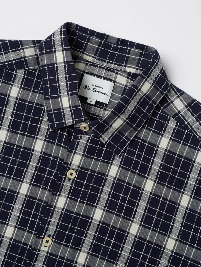 Men Ben Sherman Heritage Check Shirts Textured Check ShortSleeve Shirt