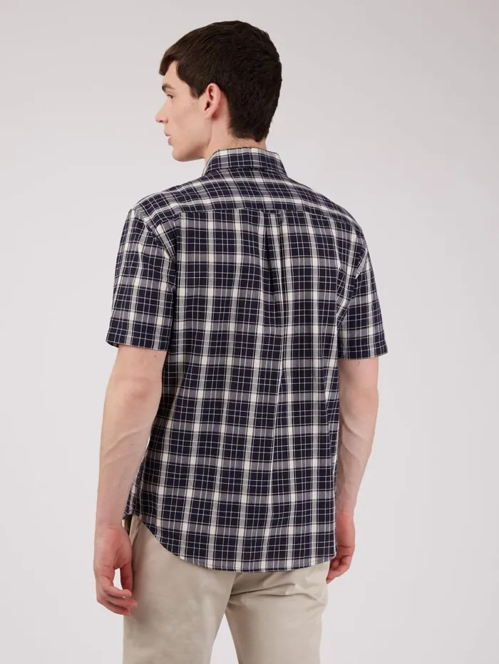 Men Ben Sherman Heritage Check Shirts Textured Check ShortSleeve Shirt