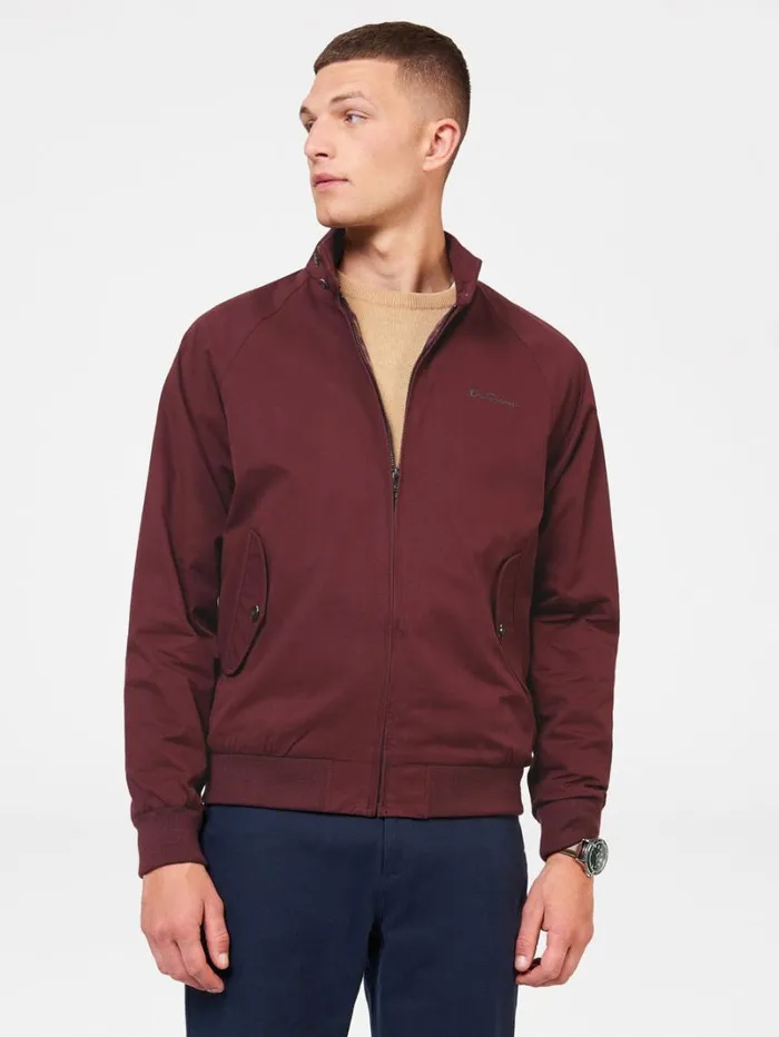 Men Ben Sherman Jackets and Outerwear Signature Harrington Jacket 8211 Aubergine