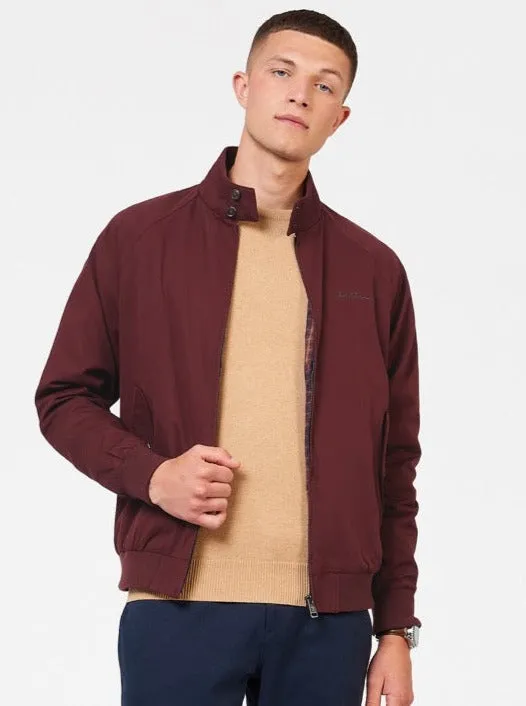 Men Ben Sherman Jackets and Outerwear Signature Harrington Jacket 8211 Aubergine