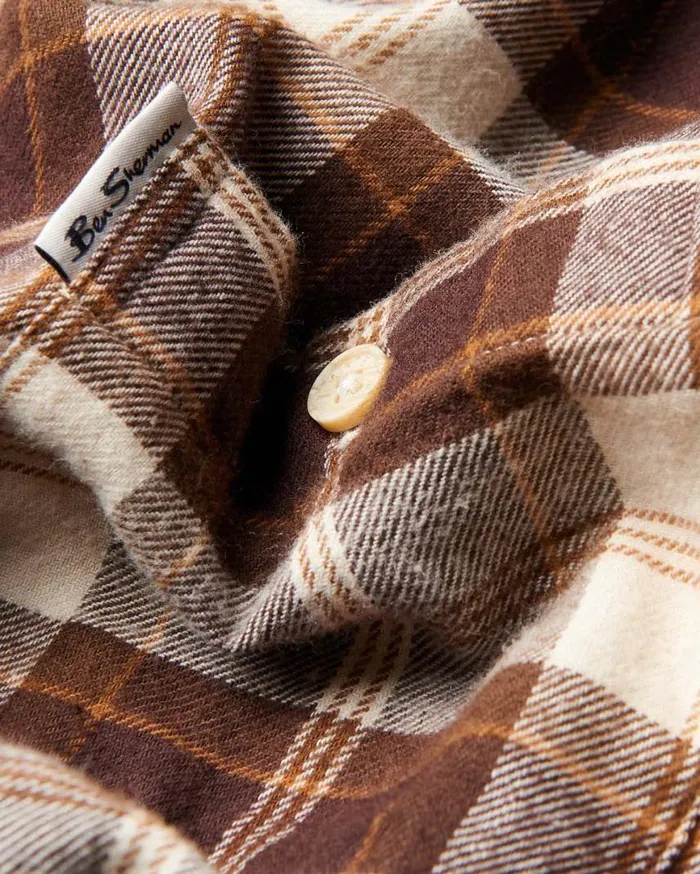 Men Ben Sherman Long Sleeve Shirts Brushed Plain Check Shirt 8211 Chocolate Men Ben Sherman Long Sleeve Shirts Brushed Plain Check Shirt 8211 Chocolate