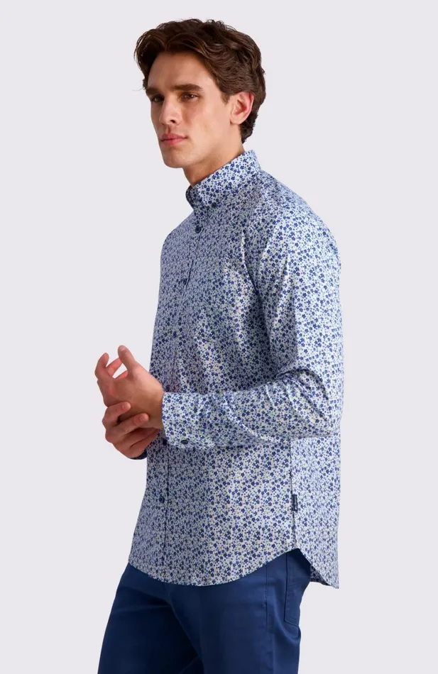 Men Ben Sherman Long Sleeve Shirts Floral Print LongSleeve Shirt 8211 Blue Men Ben Sherman Long Sleeve Shirts Floral Print LongSleeve Shirt 8211 Blue