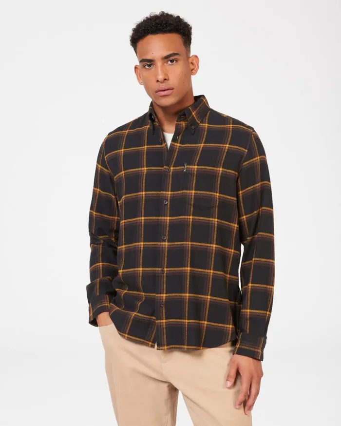 Men Ben Sherman Long Sleeve Shirts Oversized Brushed Check Shirt 8211 Black Men Ben Sherman Long Sleeve Shirts Oversized Brushed Check Shirt 8211 Black