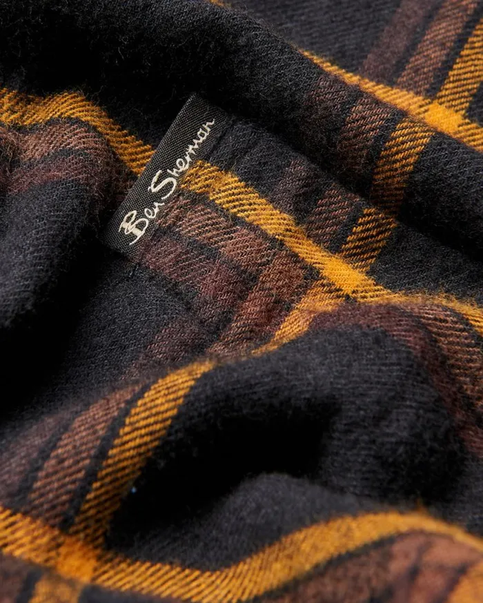 Men Ben Sherman Long Sleeve Shirts Oversized Brushed Check Shirt 8211 Black Men Ben Sherman Long Sleeve Shirts Oversized Brushed Check Shirt 8211 Black