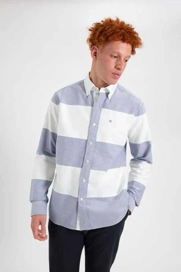 Men Ben Sherman Oxford Shirts Brighton Oxford Organic Garment Dye Rugby Shirt