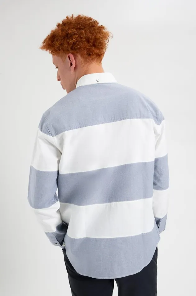 Men Ben Sherman Oxford Shirts Brighton Oxford Organic Garment Dye Rugby Shirt