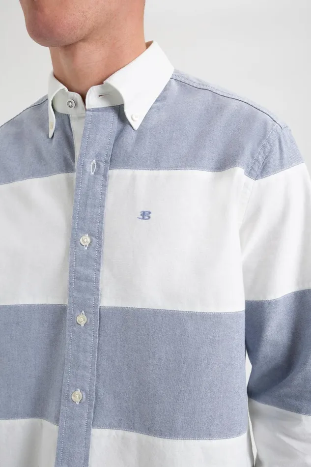 Men Ben Sherman Oxford Shirts Brighton Oxford Organic Garment Dye Rugby Shirt