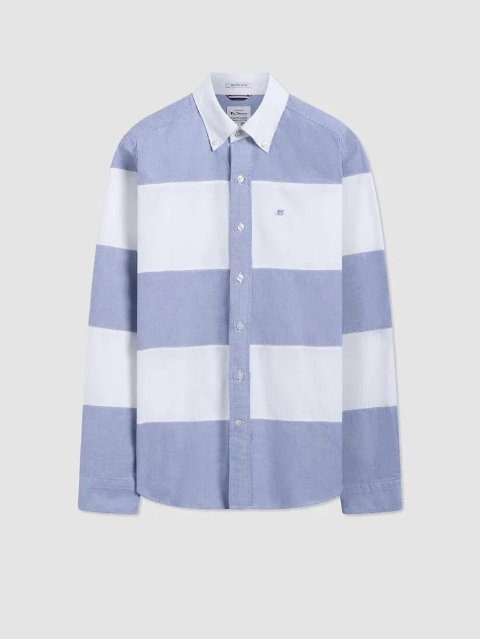 Men Ben Sherman Oxford Shirts Brighton Oxford Organic Garment Dye Rugby Shirt
