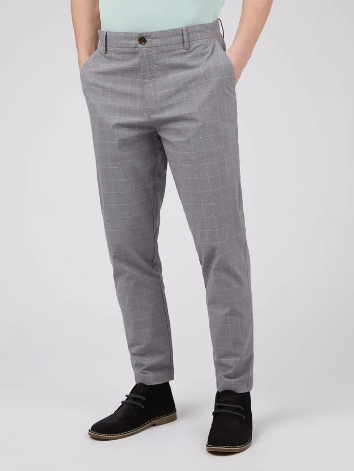 Men Ben Sherman Pants and Chinos Heritage Check Slim Taper Trouser