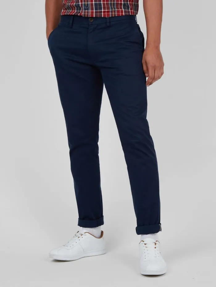 Men Ben Sherman Pants and Chinos Signature Skinny Stretch Chino Pant 8211 Dark Navy