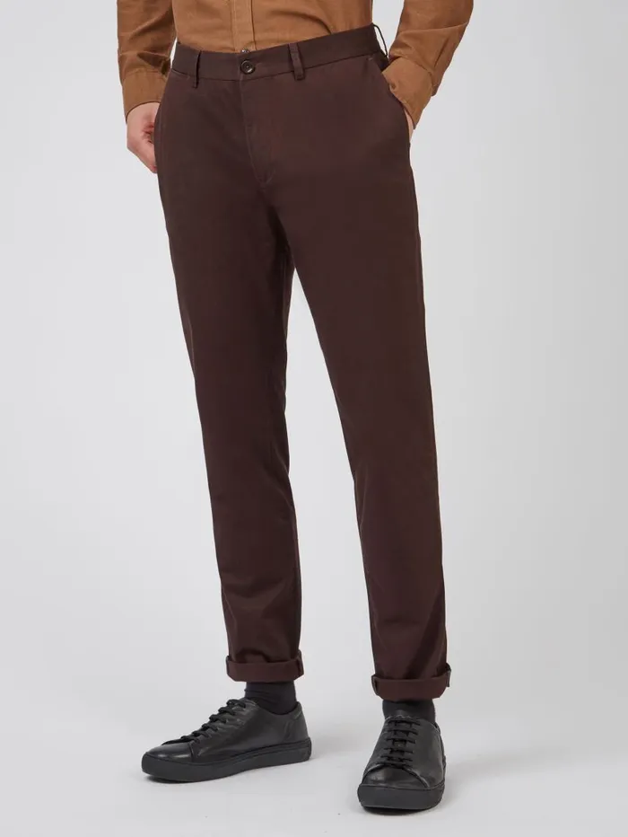 Men Ben Sherman Pants and Chinos Signature Slim Stretch Chino Pant 8211 Peat