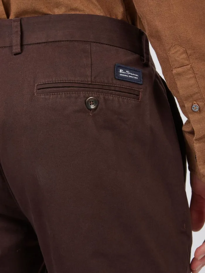 Men Ben Sherman Pants and Chinos Signature Slim Stretch Chino Pant 8211 Peat