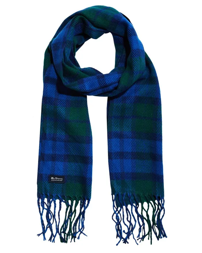 Men Ben Sherman Scarves and Cold Weather Woven Plaid Scarf 8211 Rain ForestTrue Blue Men Ben Sherman Scarves and Cold Weather Woven Plaid Scarf 8211 Rain ForestTrue Blue