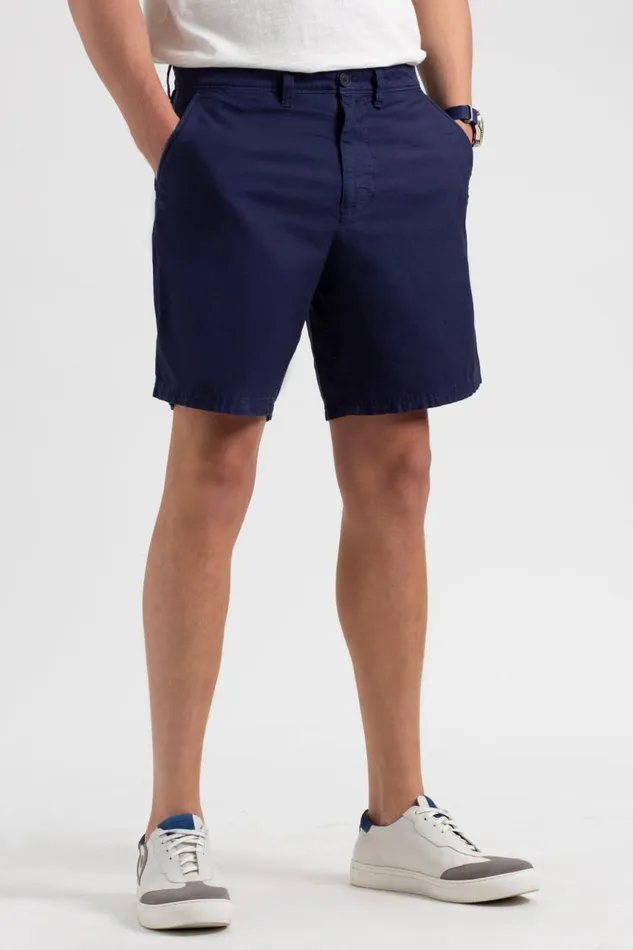 Men Ben Sherman Shorts Beatnik Oxford Garment Dye Slim Short 8211 Navy