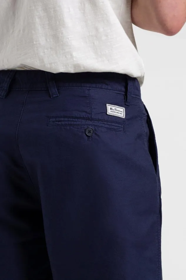 Men Ben Sherman Shorts Beatnik Oxford Garment Dye Slim Short 8211 Navy