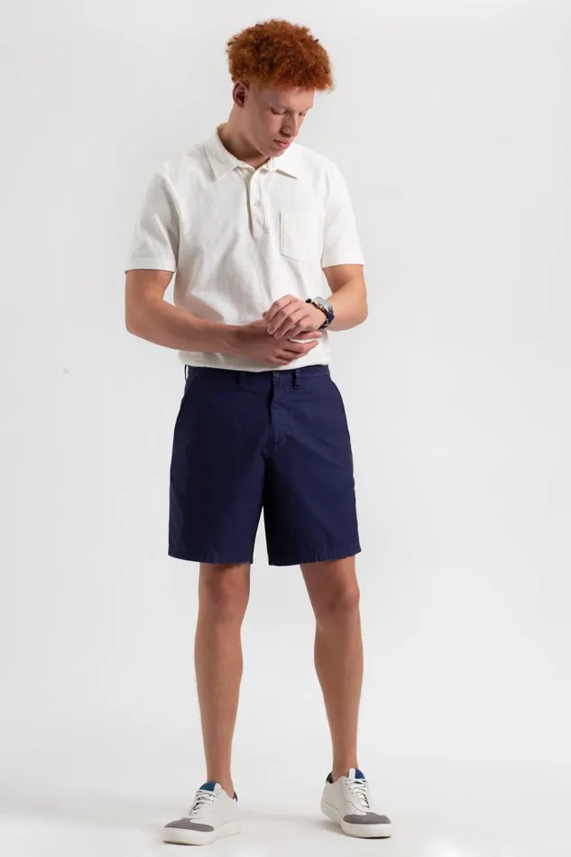 Men Ben Sherman Shorts Beatnik Oxford Garment Dye Slim Short 8211 Navy