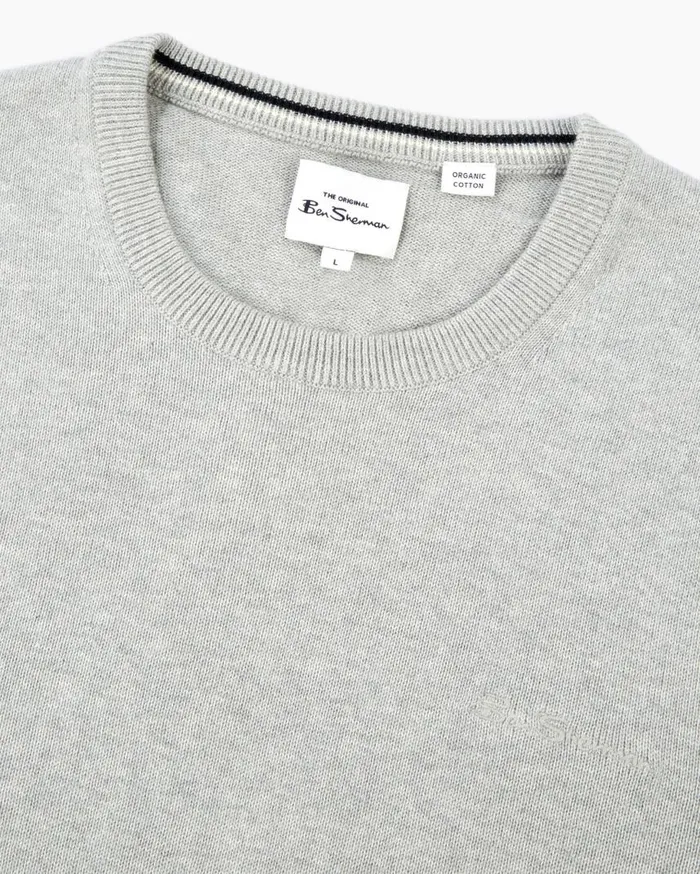 Men Ben Sherman Sweaters and Knits Signature Knit Crewneck Sweater 8211 Steel