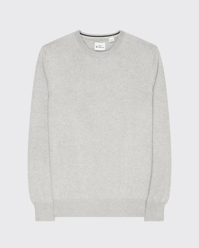 Men Ben Sherman Sweaters and Knits Signature Knit Crewneck Sweater 8211 Steel
