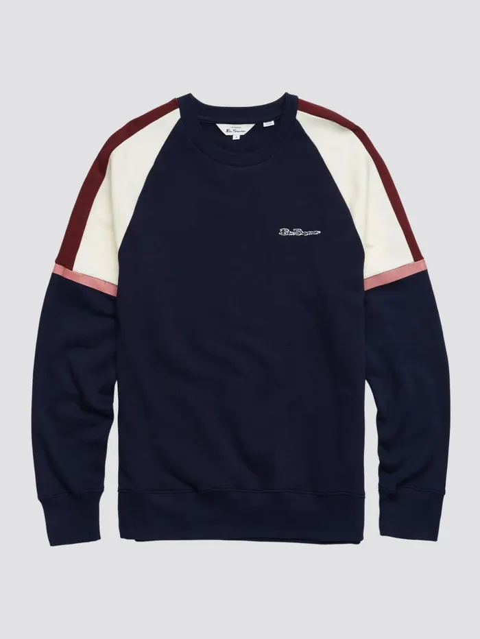 Men Ben Sherman Sweatshirts and Hoodies Color Block Crewneck Sweatshirt 8211 Marine Men Ben Sherman Sweatshirts and Hoodies Color Block Crewneck Sweatshirt 8211 Marine