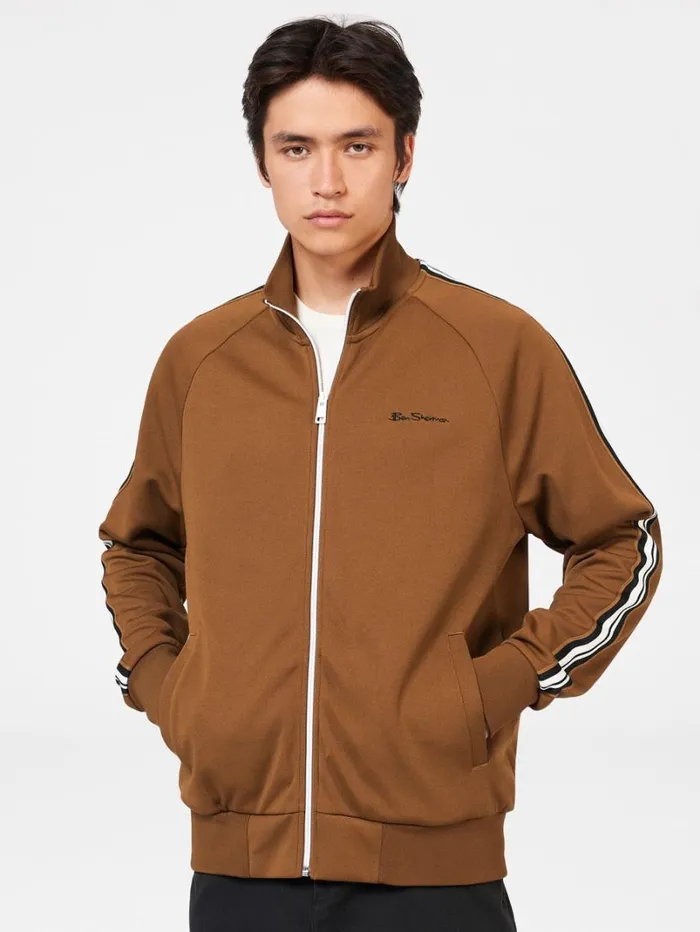 Men Ben Sherman Sweatshirts and Hoodies Signature House Taped Track Jacket 8211 Ginger Men Ben Sherman Sweatshirts and Hoodies Signature House Taped Track Jacket 8211 Ginger