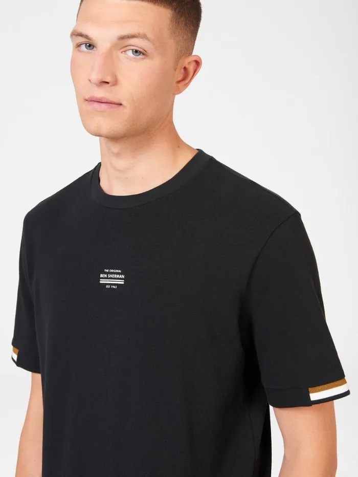 Men Ben Sherman TShirts and Graphic Tees Signature Pique Tee 8211 Black