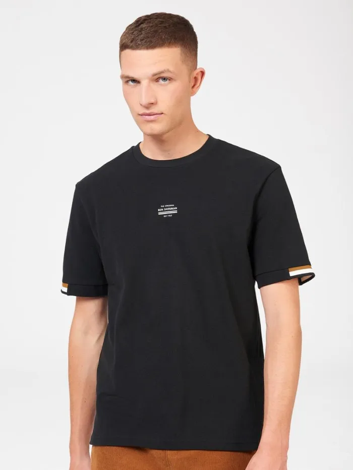 Men Ben Sherman TShirts and Graphic Tees Signature Pique Tee 8211 Black