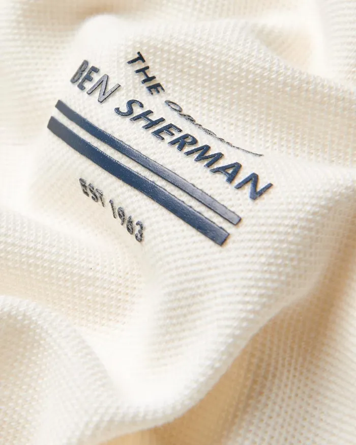 Men Ben Sherman TShirts and Graphic Tees Signature Pique Tee 8211 Ivory