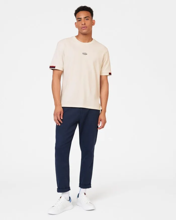 Men Ben Sherman TShirts and Graphic Tees Signature Pique Tee 8211 Ivory